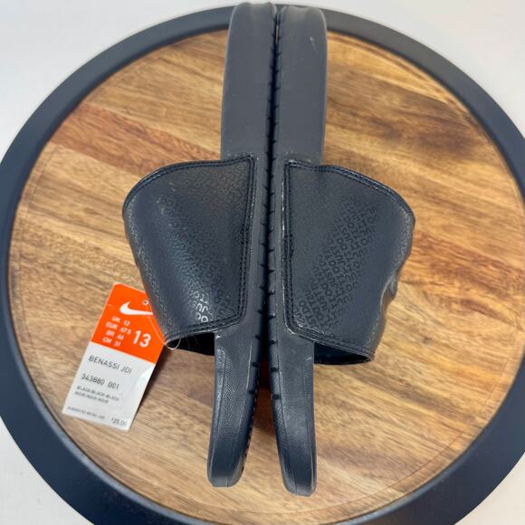 NIke Benassi JDI Triple Black Slides Slip On Sandals Men's 13 343880-001 - Picture 6 of 7
